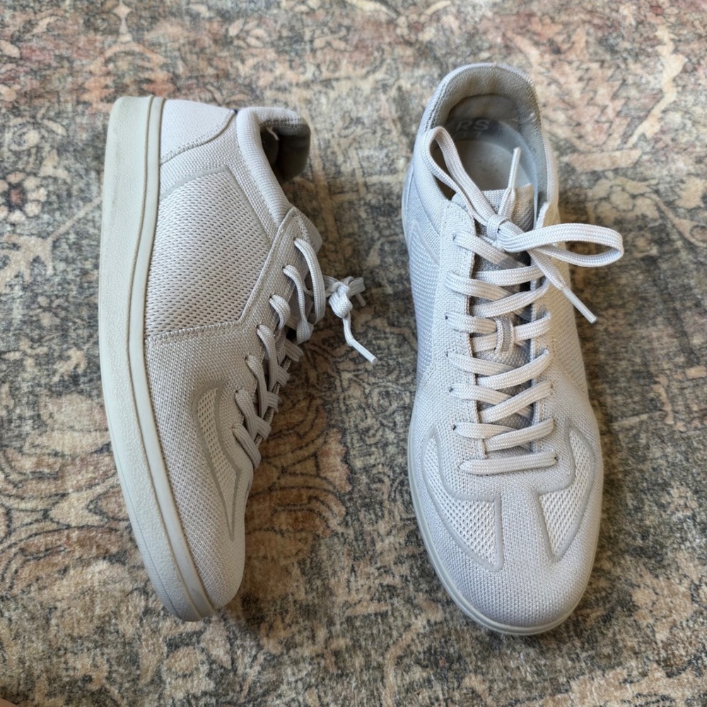 Rothy's RS01 Men's Sneakers Bone Off-White Knit Low Top Size 9.5 056-009
